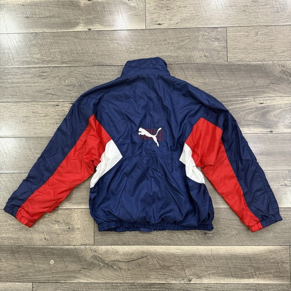 VTG 90s PUMA Multicolor USA Color Block Lightweight Windbreaker Jacket Mens Sz M - Picture 5 of 9